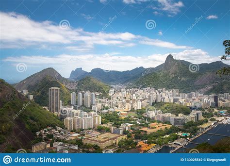 Aerial View Of Rio De Janeiro Skyline With Corcovado