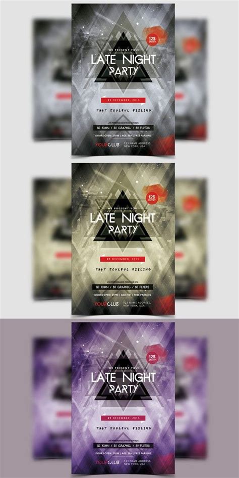 Four Different Flyer Templates For A Party