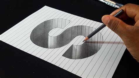 Once the pencil drawing process is completed, download button is enabled in the tool to download your pencil sketched image. How to Draw 3D Letter S Hole Shape - Easy 3D Drawings ...