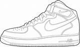 Force Air Coloring Pages Sheet Sneakers Nike Jordan Drawing Shoes Sheets Sketch Template Shoe Jordans Visit sketch template