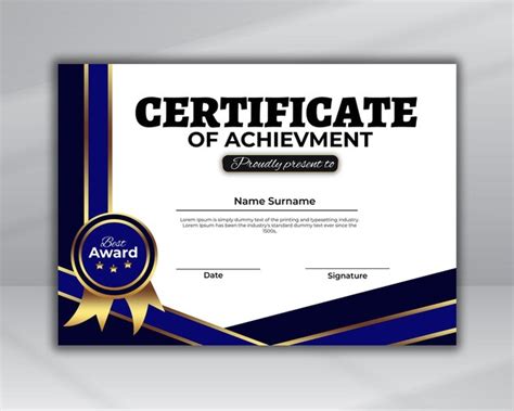 Premium Psd Modern Certificate Of Achievement Template