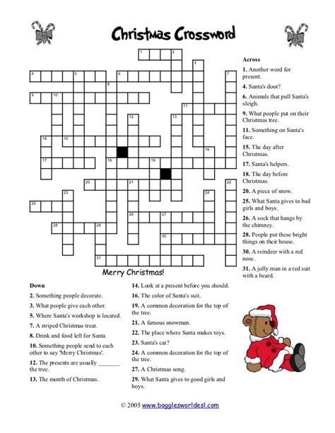 Christmas crossword (not too easy)