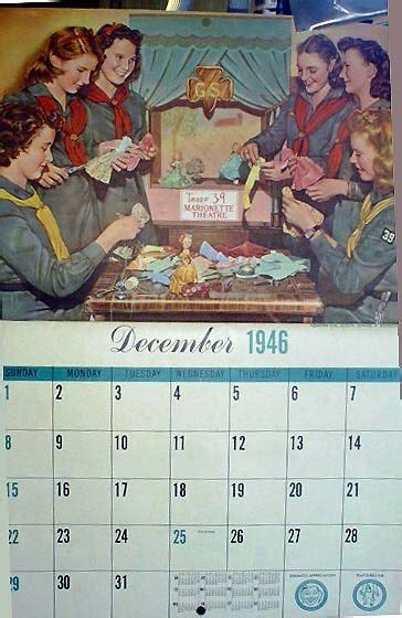 Girl Guide Scout Memorabilia Calendar 1946 Brownie Girl Scouts