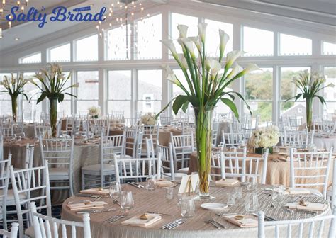 Table Settings With Calla Lily Centerpieces At Wychmere Beach Club In