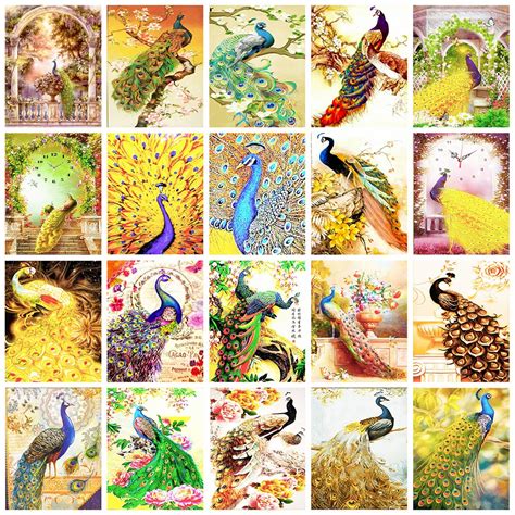 Full Drill 5d Diy Diamond Painting Peacocks Diamond Painting Peacock