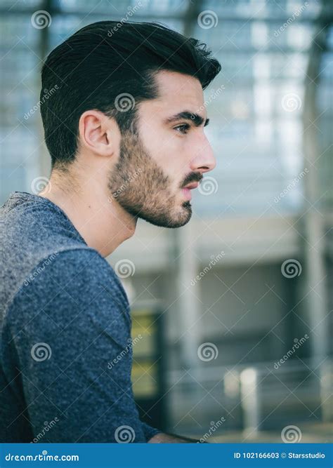 Handsome Young Man Profile Stock Image Image Of Headshot 102166603