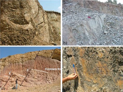 Field Photographs Of The Various Types Of Faults In The Study Area A