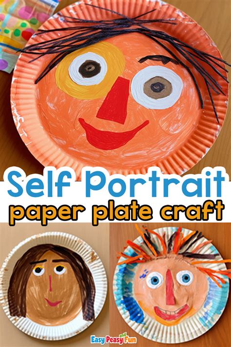 Paper Plate Self Portraits Artwork For Preschool Project Diy Hub
