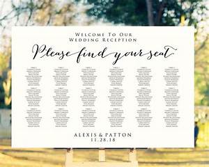 Please Find Your Seat Seating Chart Template In Four Sizes Etsy New