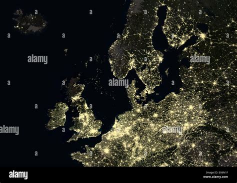 Northern Europe At Night In 2012 This Satellite Image Shows Urban And