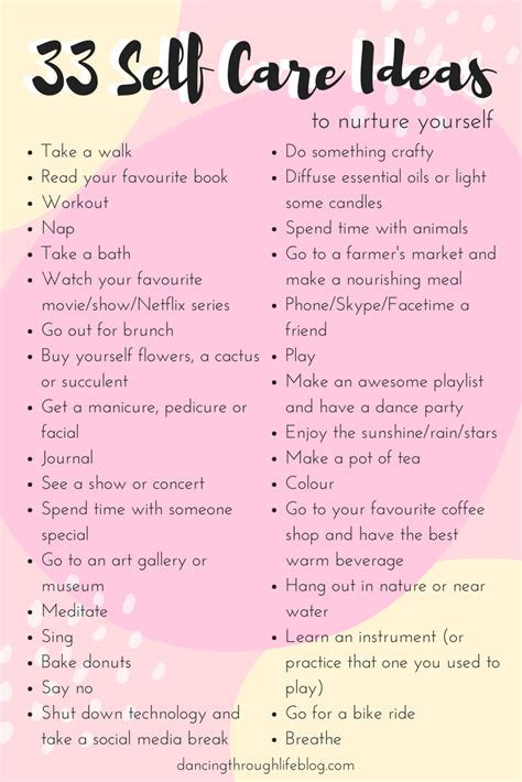 Ashley Gibson 33 Self Care Ideas To Nurture Yourself