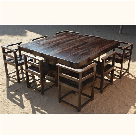 Plenty of furniture to choose from. Rustic Square Dining Table For 8 Regular Height - Dining ...