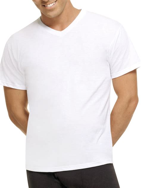 Mens Comfortblend White V Neck T Shirts 2xl 4 Pack