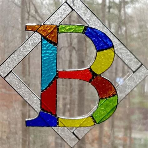 Stained Glass Initial Letter B Etsy Letter B Stained Glass Letter