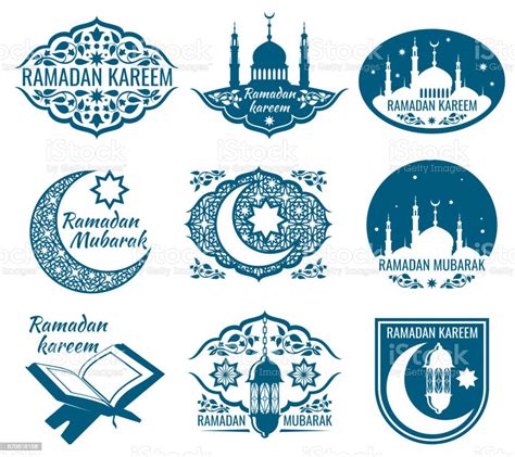 Ramadan Kareem Vector Labels Vintage Badges With Arabian Islamic