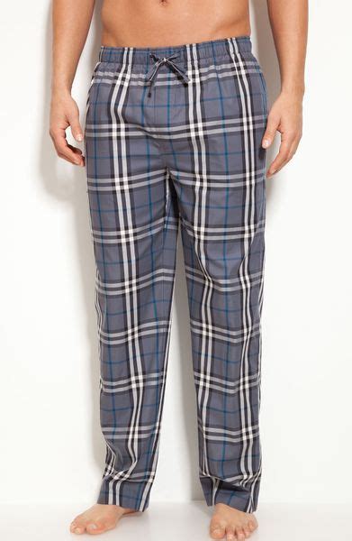 Burberry Check Pajama Pants In Gray For Men Grey Lyst