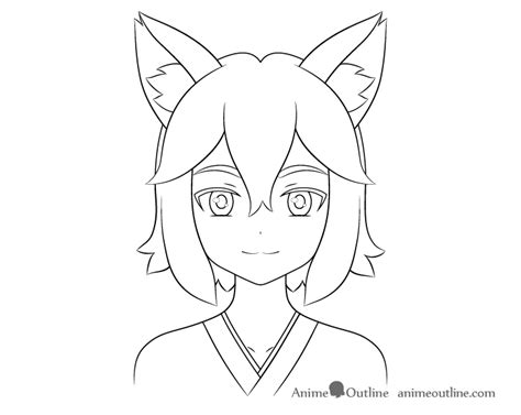 How To Draw An Anime Fox Girl Step By Step Animeoutline