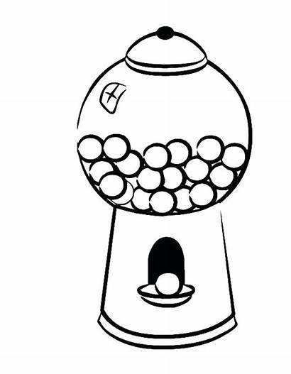 Gum Coloring Gumball Machine Bubble Pages Drawing