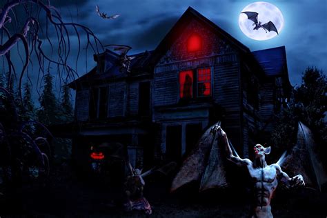Halloween Scary Horror Nights Scarecrow Pumpkin Haunted