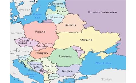 Central Europe And Northern Eurasia Map Tourist Map Of English