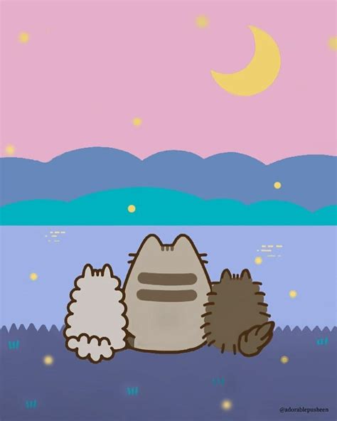 Three Friends Pusheen Cute Kawaii Wallpaper Pusheen Cat