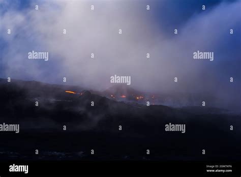 Volcanic Eruption At Reunion Island Stock Photo Alamy
