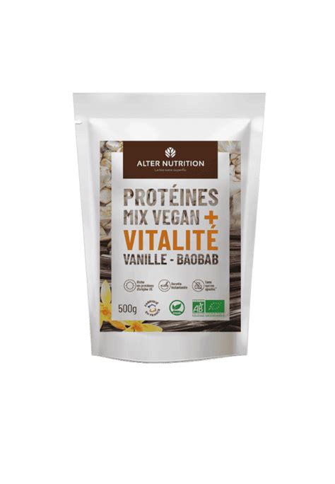 Protéines Vegan Bio Vitalité Vanille Baobab Alter Nutrition