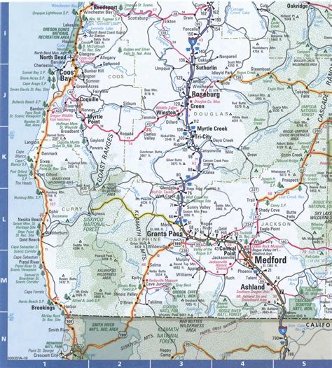Map Of Oregon Coastfree Highway Road Map Or With Cities Towns Counties