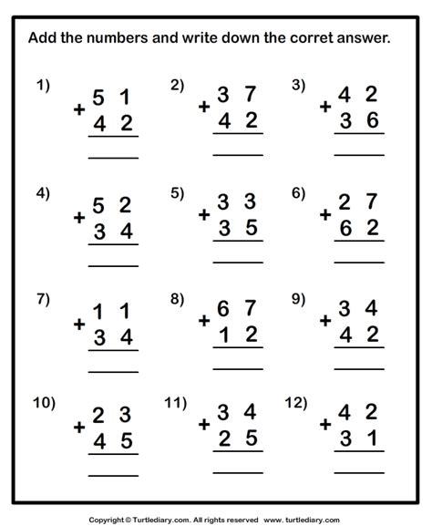 Adding Two Numbers Together Worksheet With Toss The Chips