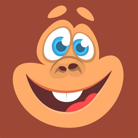 Premium Vector Cartoon Funny Monkey Face For Avatar
