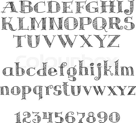 Alphabet Letters Font With Decorative Stock Vector Colourbox