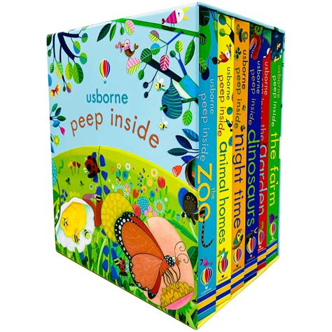Peep Inside 6 Books Collection Box Set By Usborne Zoo Animal Homes
