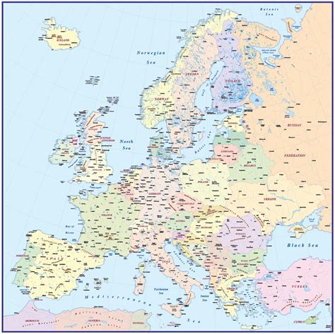 4m Scale Europe Political Basic Map In Illustrator And Pdf Formats