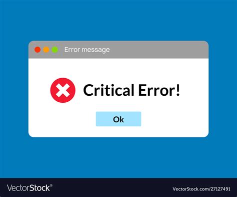 Error Message Computer Window Alert Popup System Vector Image