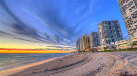 Sunset On Miami Beach Wallpaper Backiee