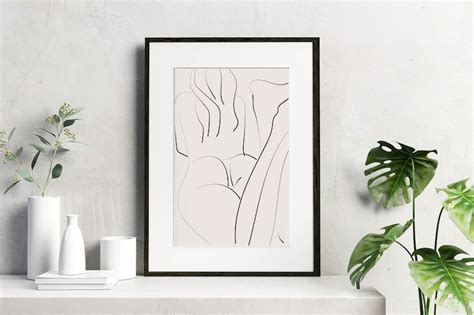 Naked Woman Body Line Art Digital Download Nude Female Wall Etsy