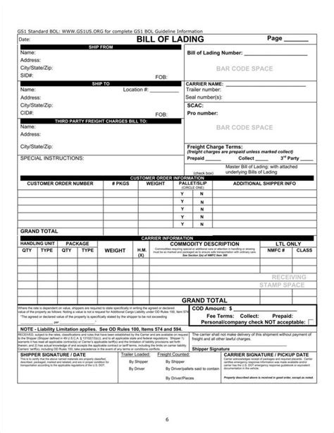 Please provide description or nmfc# to ensure proper rates are applied to your shipment. 29+ Bill Of Lading Templates - Free Word, Pdf, Excel ...