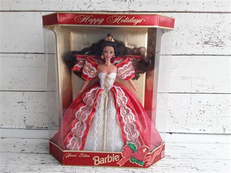 Vintage 1997 Happy Holidays Barbie Doll By Mattel Nos Etsy Happy Holidays Barbie Holiday