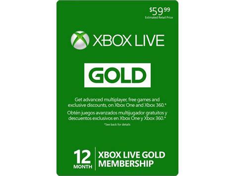 Xbox Live 12 Month Gold Membership Card Neweggca
