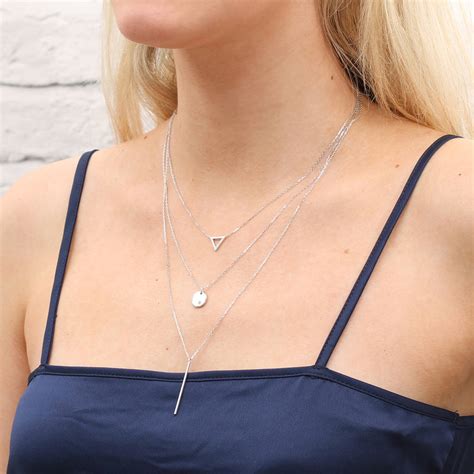 Personalised Sterling Silver Triple Layer Necklace By Hurleyburley