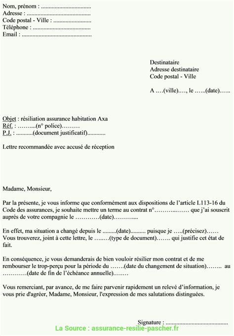 We did not find results for: lettre de résiliation contrat assurance - Modele de CV