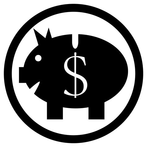 Piggy Bank Black White Icon By 09910190 Thehungryjpeg