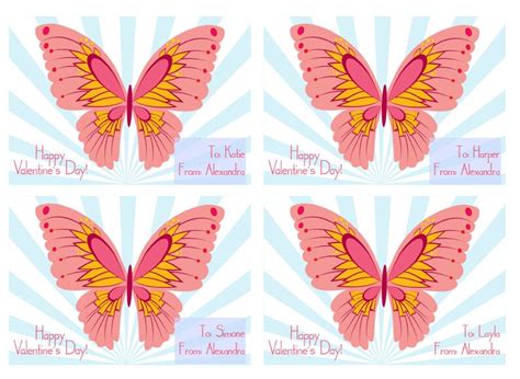 Butterfly Valentine Butterfly Lollipop Valentine Girls Etsy