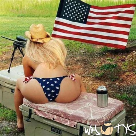 Thumbs Pro Nsfw Blonde Whooty Pawg Rifle Gun Flag Stars Panties Yeti Cooler Cowboy Hat The