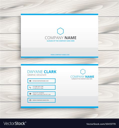Simple Business Card Template Royalty Free Vector Image