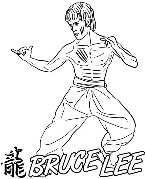 Printable Picture Bruce Lee Coloring Sheet Coloring Home