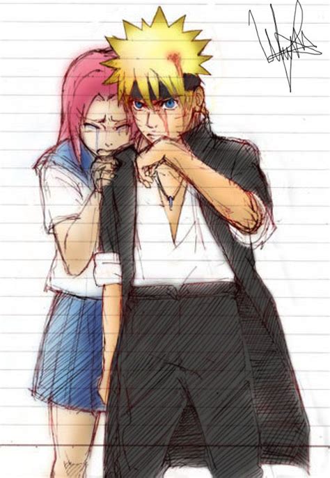 Narusaku Konoha High School Narusaku Sakura And Sasuke