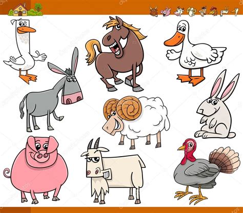 Farm Animals Set Cartoon Illustration Stock Vector Image By ©izakowski