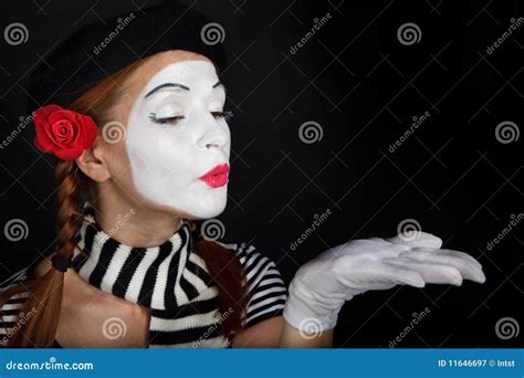Portrait Of A Mime Girl Stock Image Image Of Actor Blow 11646697