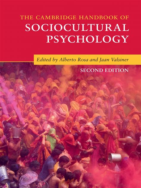 Cambridge Handbook Of Sociocultural Psychology 2018 Pdf